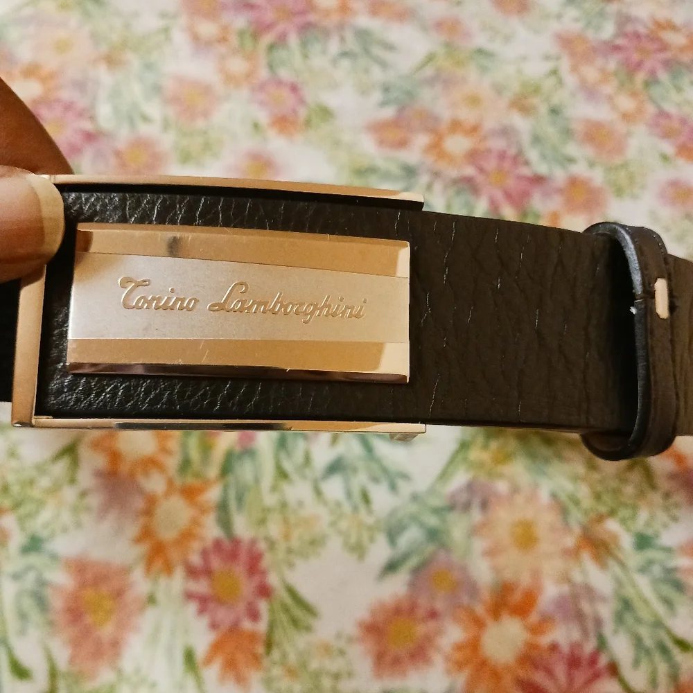Tonino Lamborghini Genuine Leather Belt Good Condition